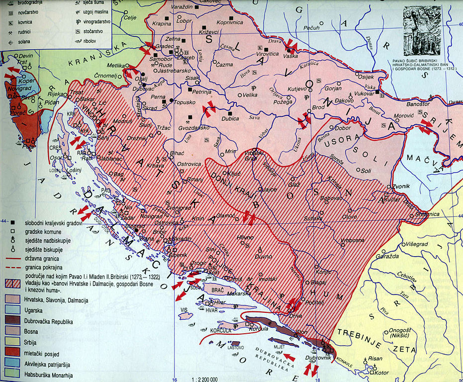 Karta Hrvatske 1358